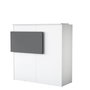 Hanah Home MA102 - 2929 Mesa de Recepción, Blanco y Mármol, 110 cm Ancho x 110 cm Alto x 40 cm Fondo